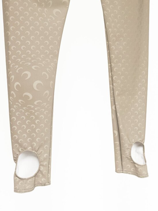 Marine Serre White Line FW20 Taupe Reflective Moon-Print Stirrup Leggings - Picture 7 of 10
